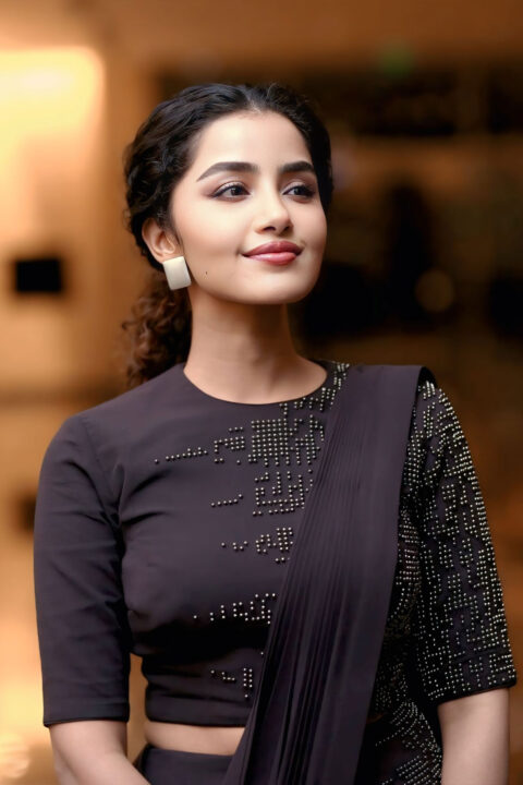 Anupama Parameswaran in Beautiful Georgette Saree Stills for Kishkindhapuri