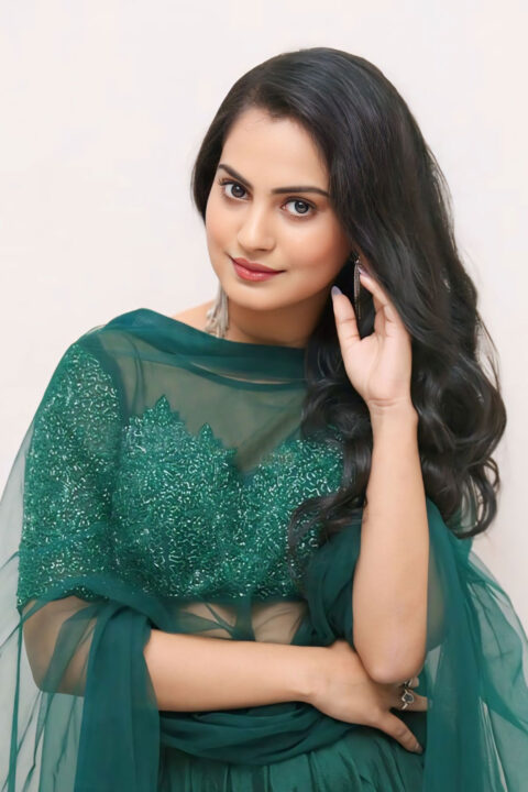 Nilakhi Patra in Stunning Emerald Green Lehenga for Beauty Press Meet
