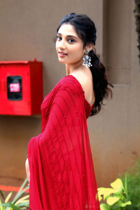 Ritika Nayak Timeless Red Saree Stills