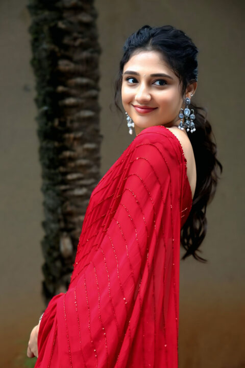 Ritika Nayak Radiates Charm in Red for Mirai Success