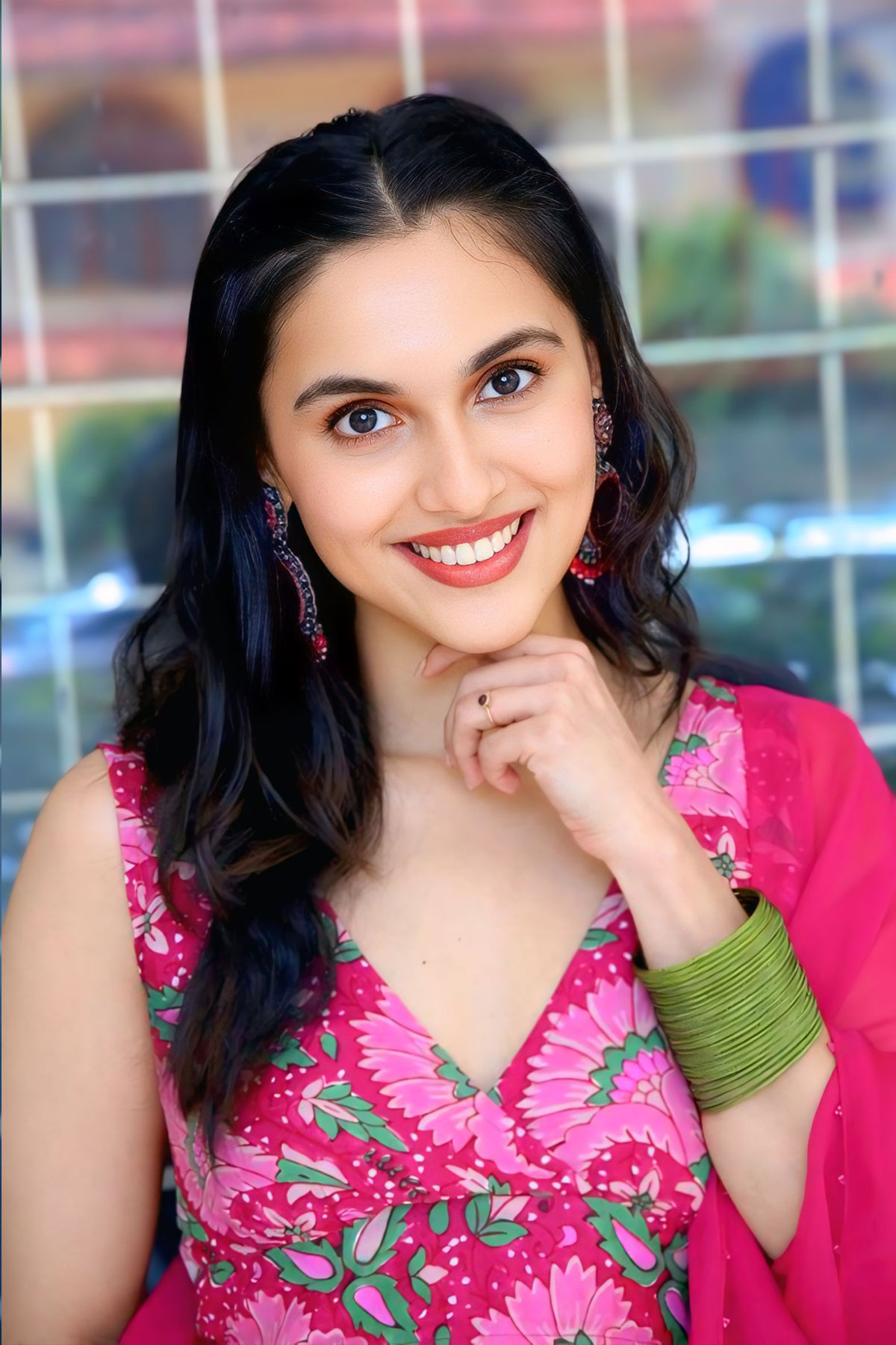 Riya Jithu in Floral Lehenga Stills for Bhadrakali Interview