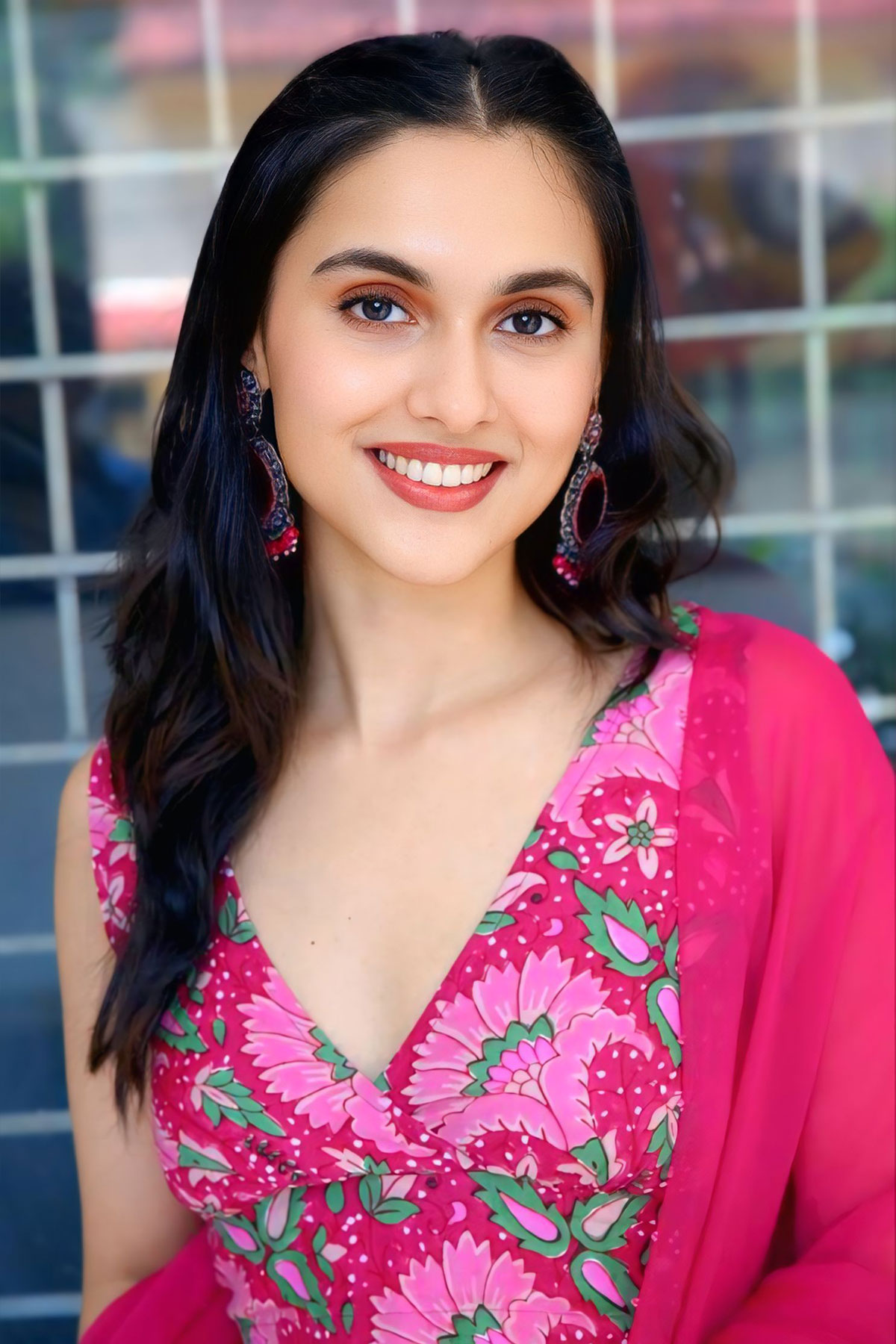 Riya Jithu Radiates Charm in a Floral Lehenga for Bhadrakali