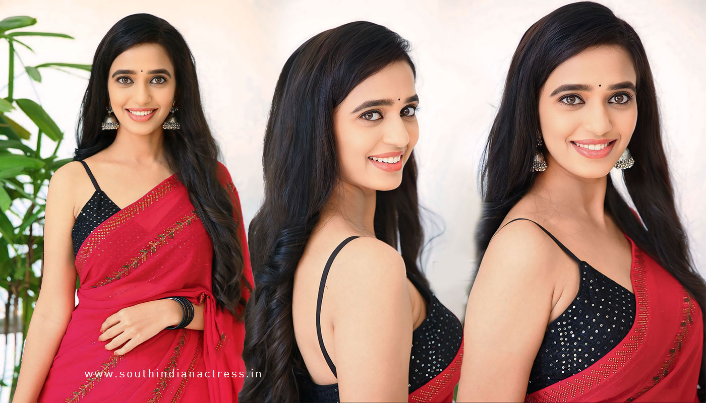 Trupti Ravindra in Red-Hot Style for Bhadrakali Interview