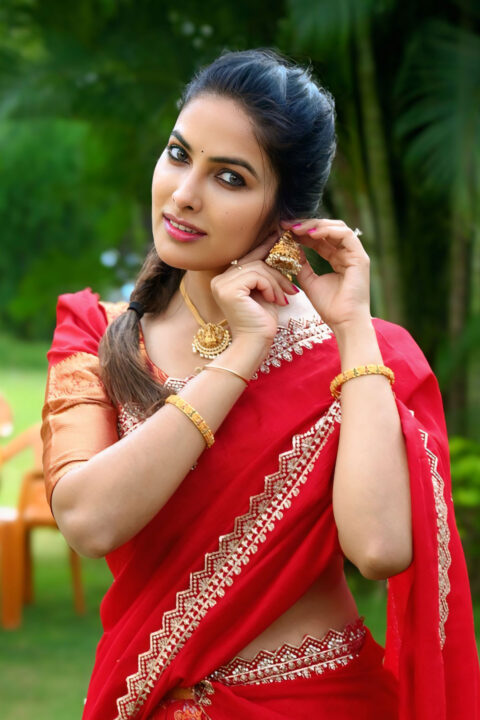 Divi Vadthya Signature Style in Traditional Saree at Napoleon Returns