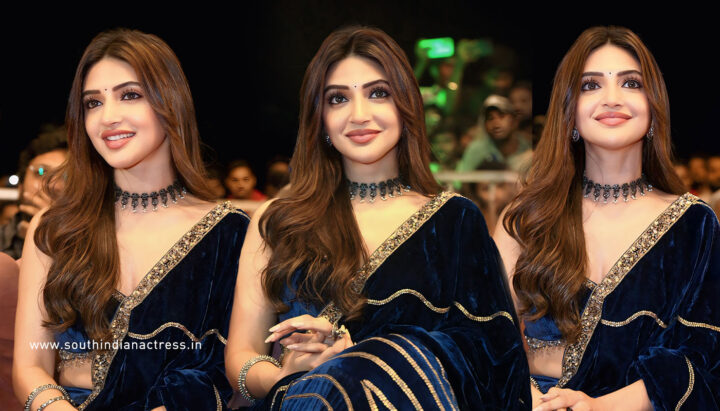 Sreeleela Captivates Onlookers in Deep Vibrant Blue Sharara