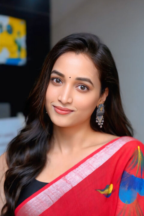 Srinidhi Shetty Traditional Look for Telusu Kada Promotions