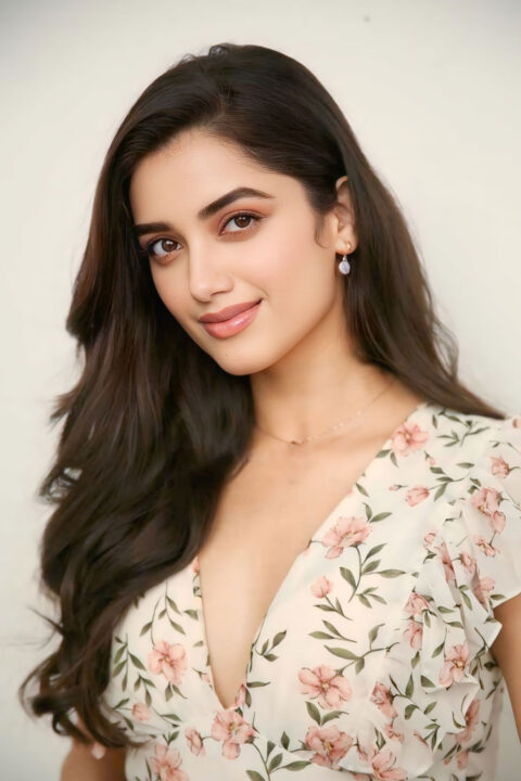 Bhagyashri Borse Blooms in Breezy Floral Maxi Dress at Andhra King Taluka Interview