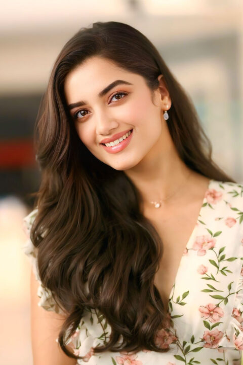 Bhagyashri Borse Pairs Floral Dress with Black Strappy Heels