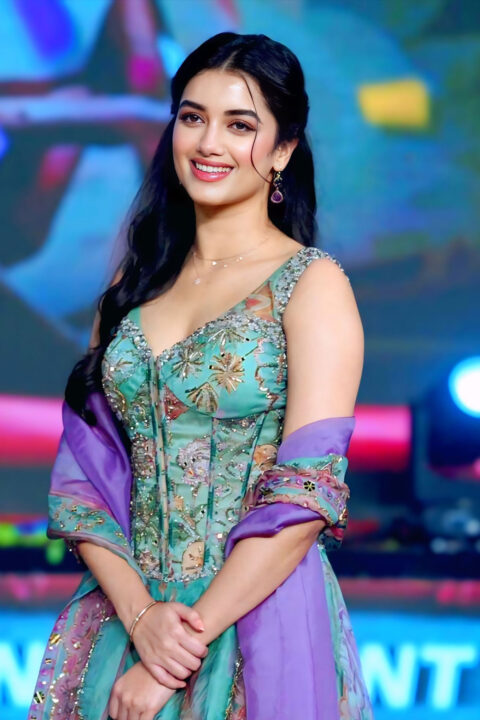 Bhagyashri Borse Intricate Floral Embroidered Lehenga Stills