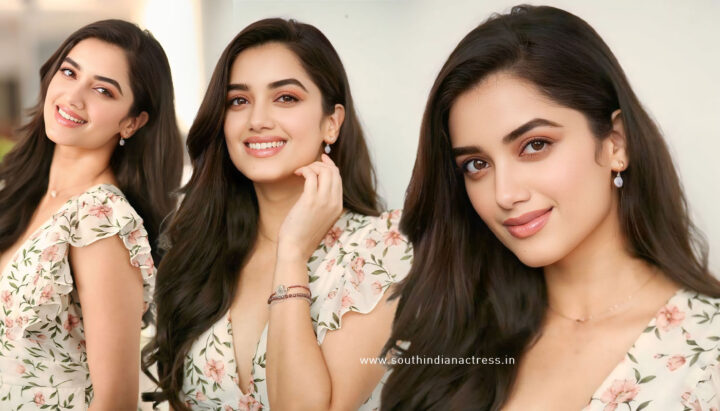 Bhagyashri Borse Blooms in Breezy Floral Maxi Dress at Andhra King Taluka Interview