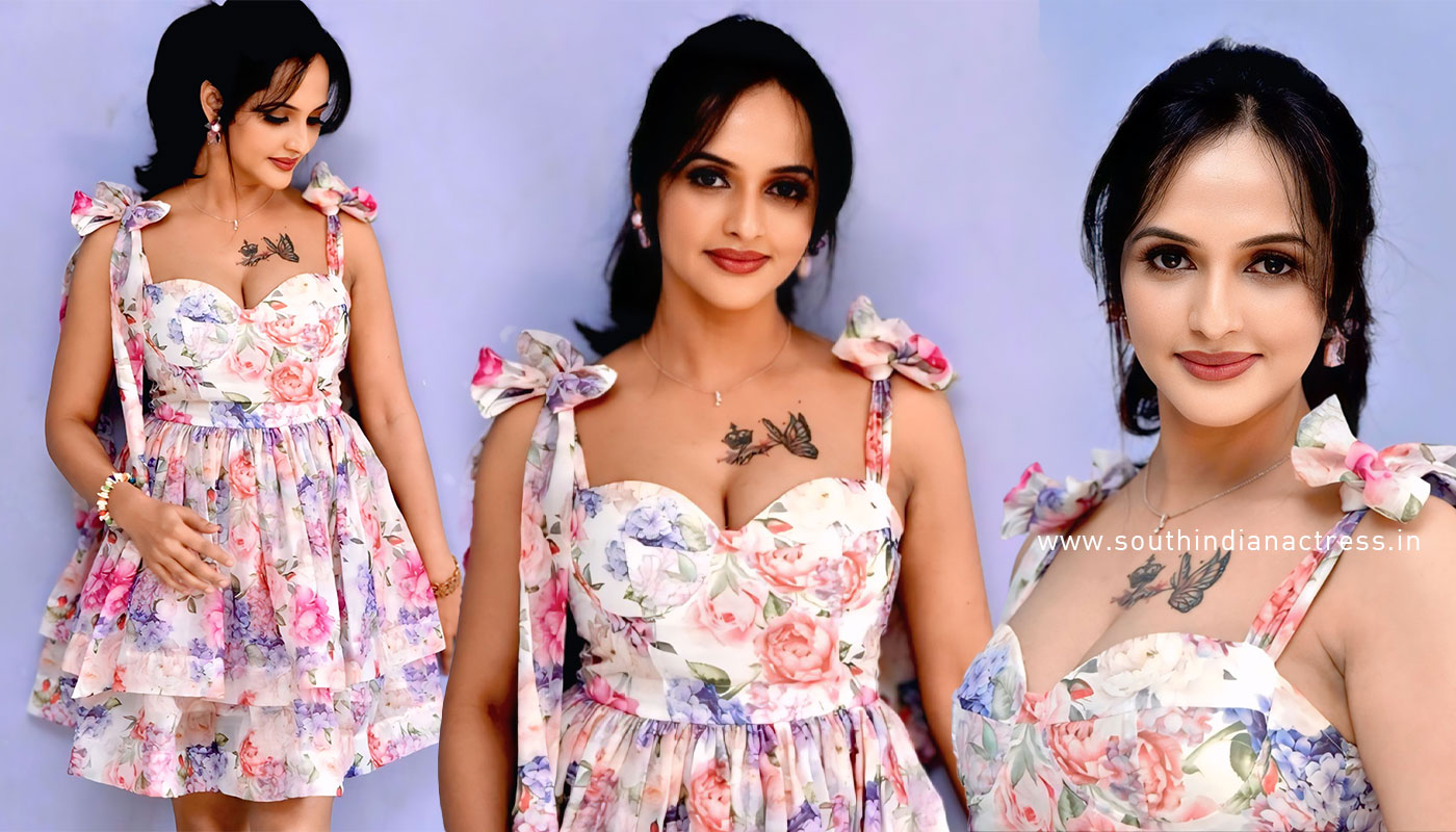 Jyothi Poorvaj Sizzles in Floral Ruffle Mini Dress at Killer movie song launch event