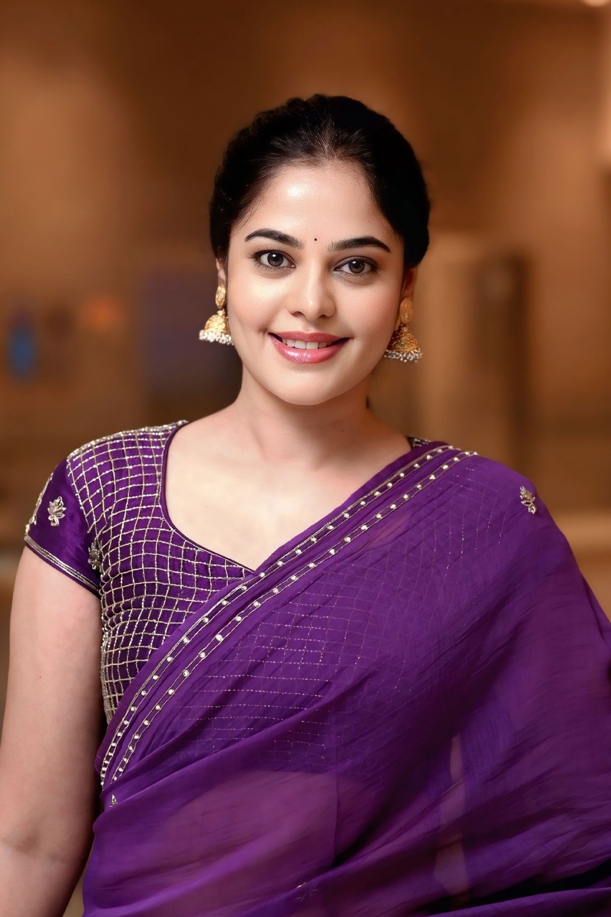 Bindu Madhavi Raw Silk Blouse with Cutdana Work Details