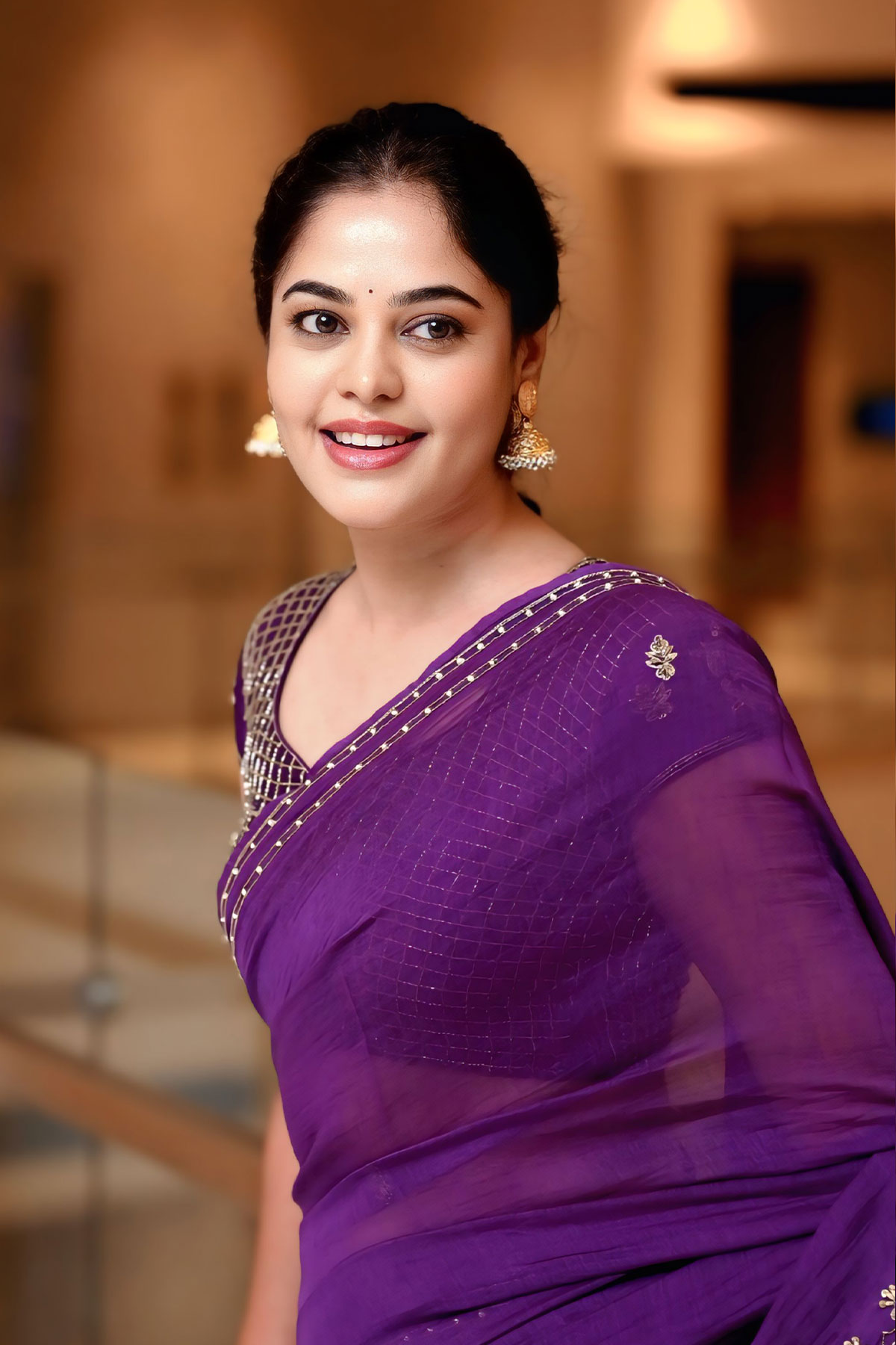 Dandora Pre-Release: Bindu Madhavi Traditional Zari Embroidery Look