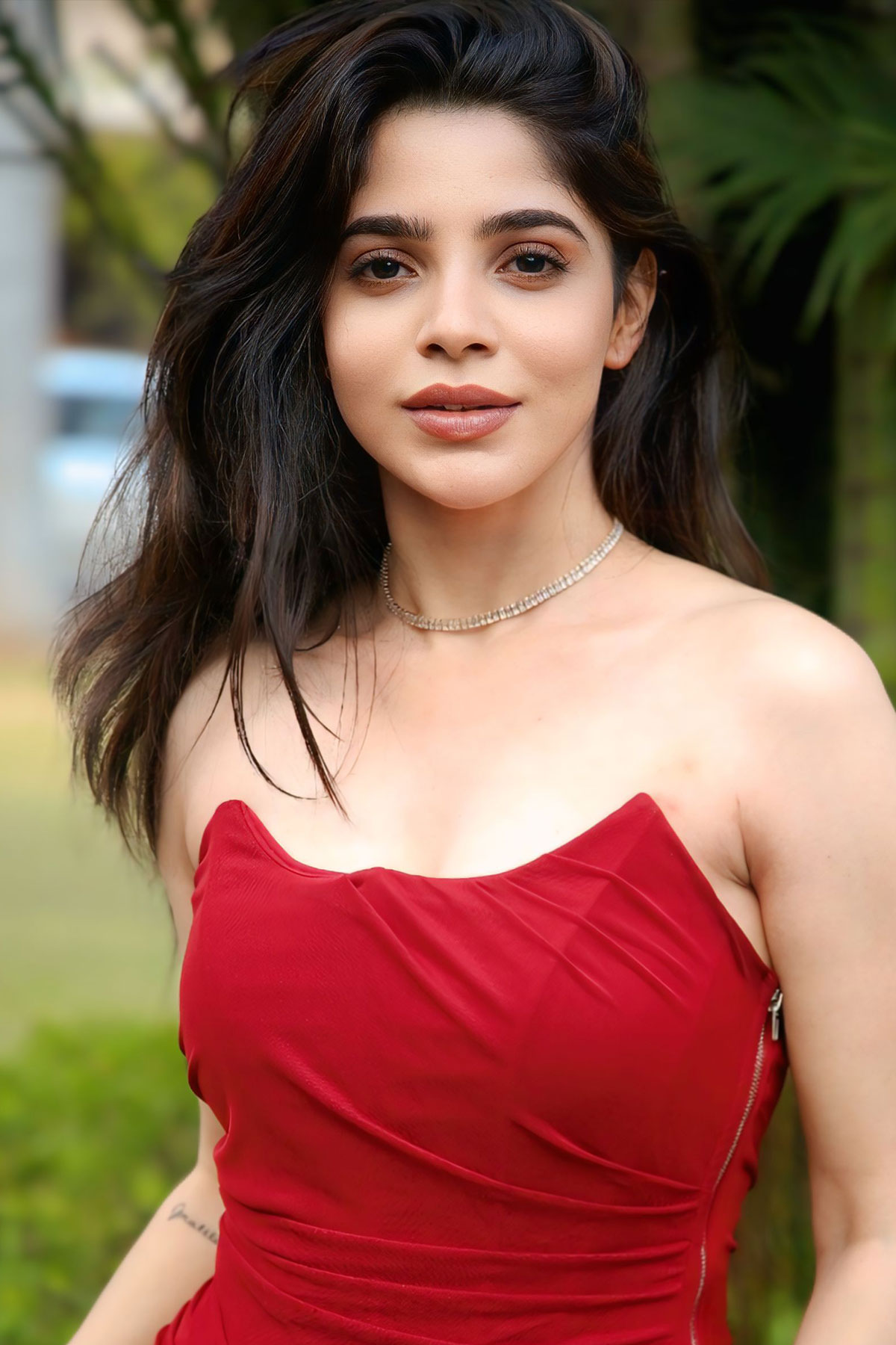 Divyabharathi Turns Up the Heat in Red Corset Set at GOAT Teaser Launch