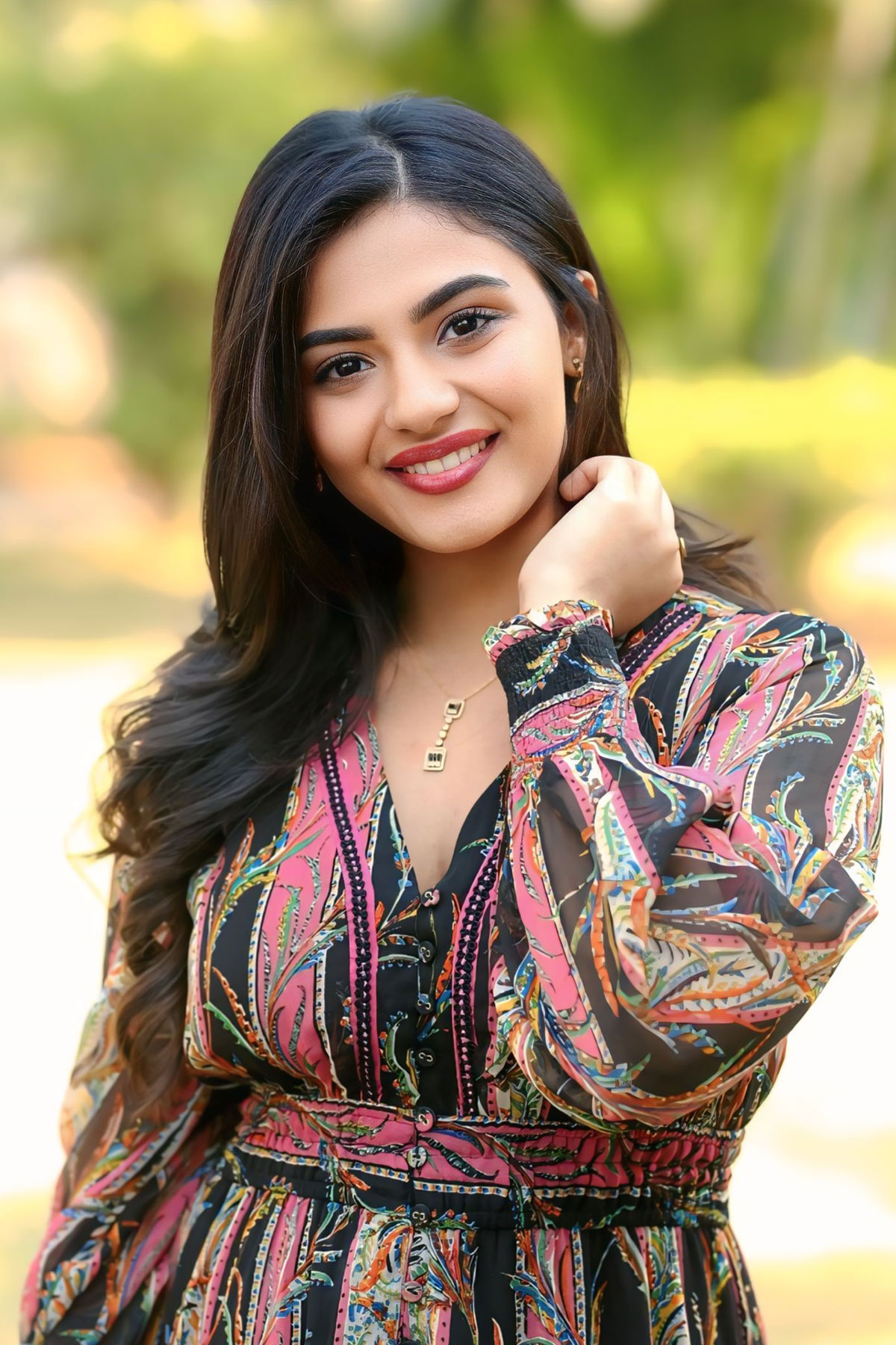 Nayan Sarika Steals the Spotlight at Vrusshabha Pre-Release Event