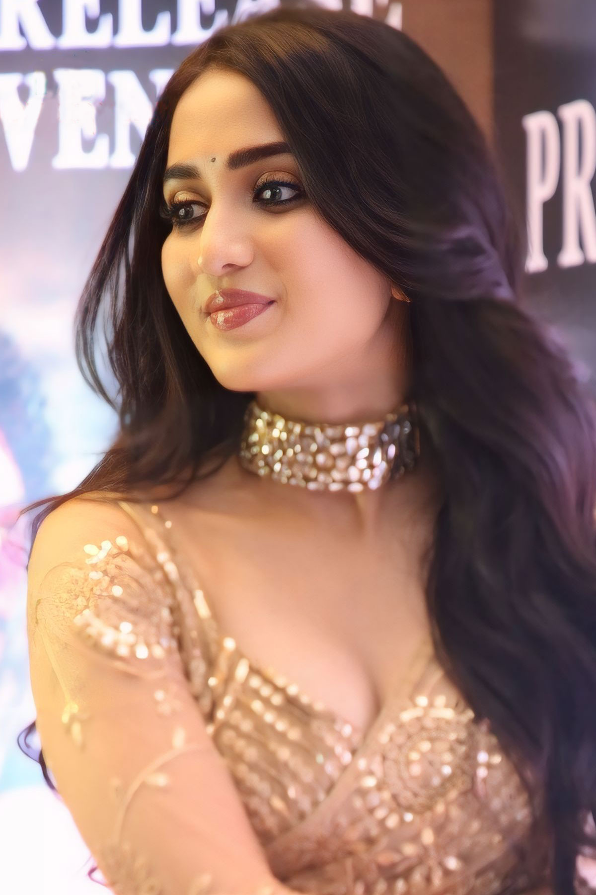 Sakshi Mhadolkar Voluminous Waves and Dewy Makeup at Mowgli Event