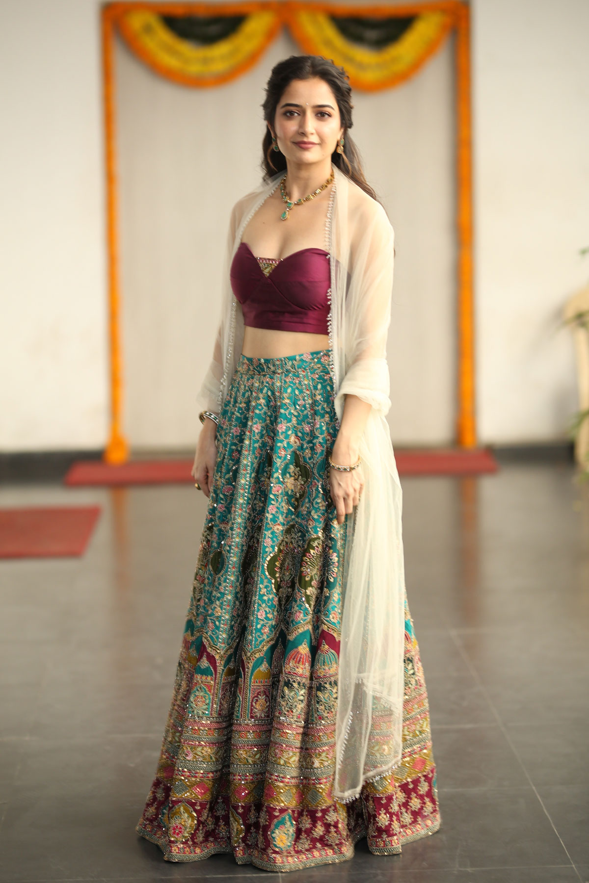 Ashika Ranganath Voluminous Waves and Winged Eyeliner Style