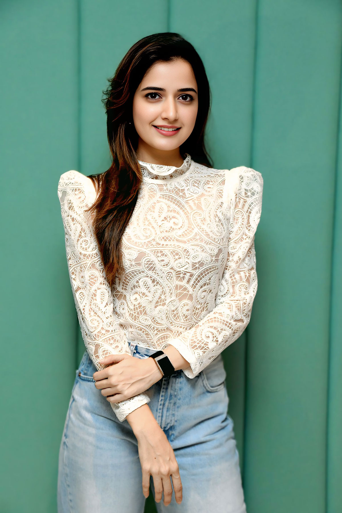 Ashika Ranganath Ethereal yet Bold Lace Top Appearance in Hyderabad