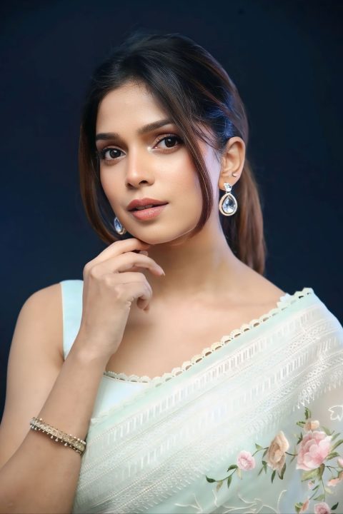 Ayaana in Ethereal Pastel Saree at Alpha Trailer Launch