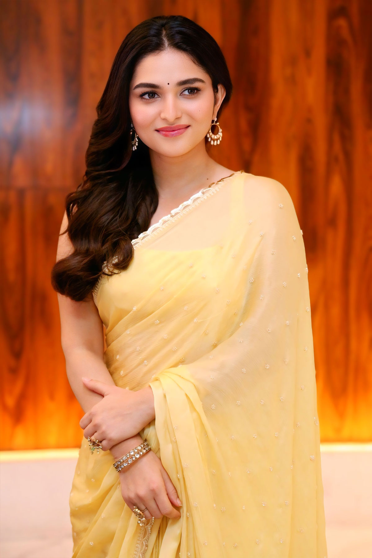 Funky Movie Promotions: Kayadu Lohar’s Radiant Yellow Saree Stills