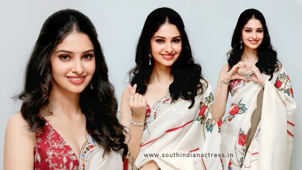Manasa Varanasi in floral saree at Couple Friendly Blockbuster Success Meet