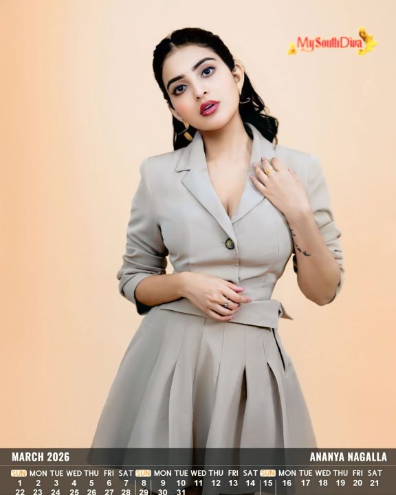 March 2026: Ananya Nagalla Enchants in a Seductive Emerald Silk Drape for My South Diva Calendar