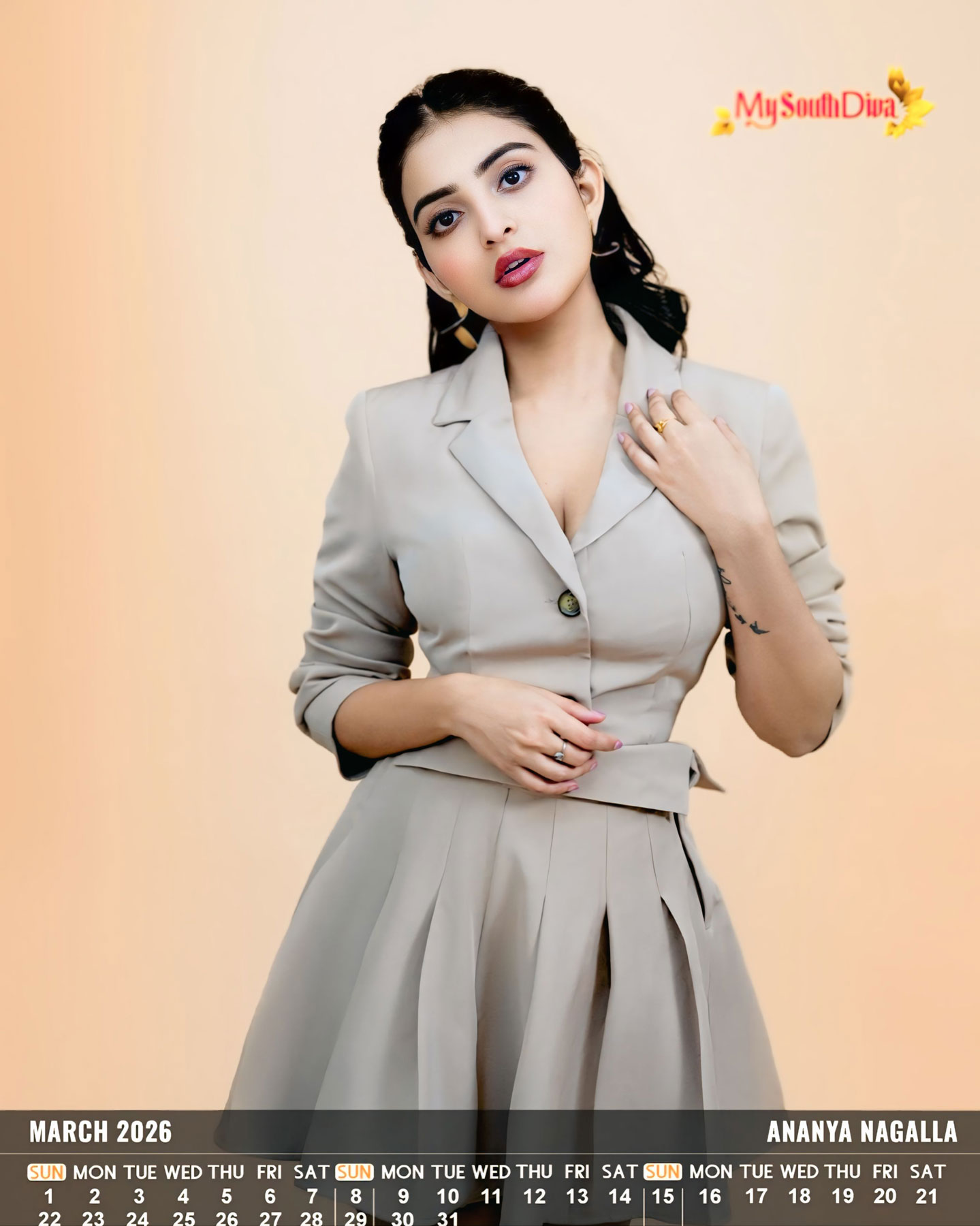 March 2026: Ananya Nagalla Enchants in a Seductive Emerald Silk Drape for My South Diva Calendar