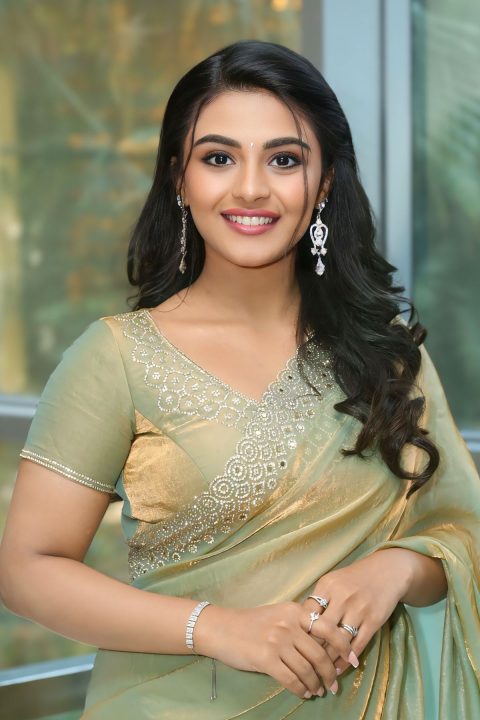 Nayan Sarika Radiates Elegance in Sage Green Saree | Movie Stills