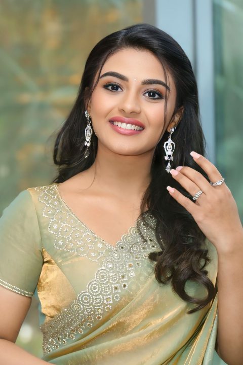 Nayan Sarika Shimmering Sage and Gold Look at Movie Event