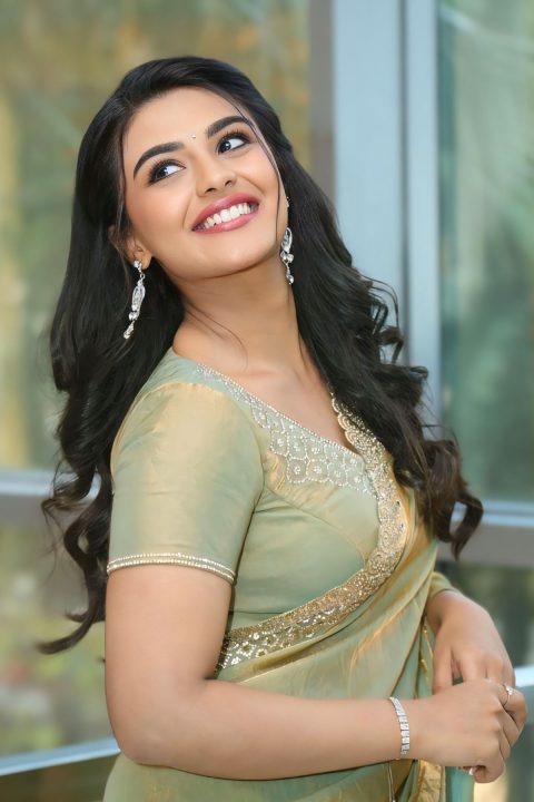 Gorgeous Nayan Sarika Images in Sage Green Saree | Vishnu Vinyasam