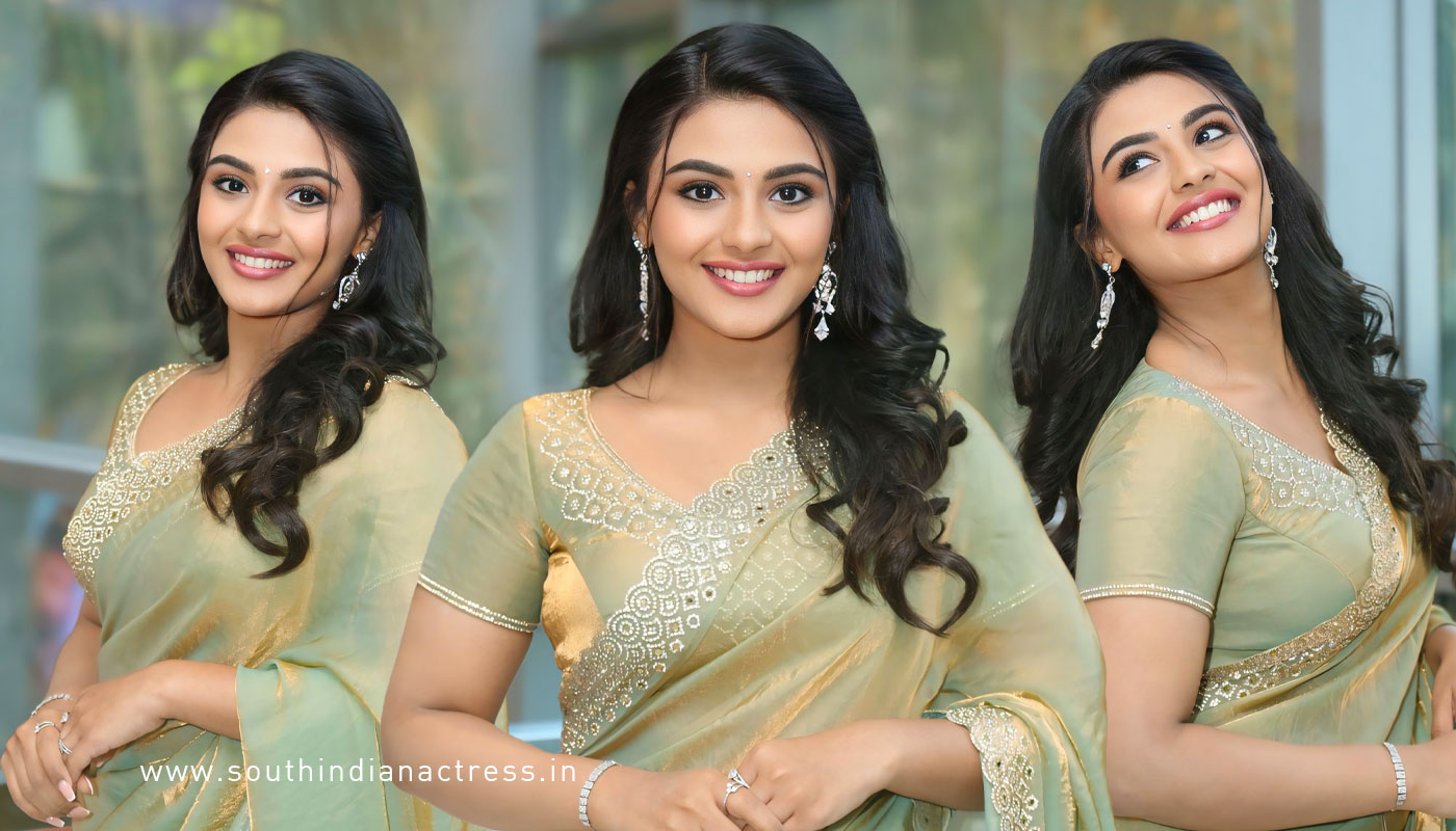 Nayan Sarika Golden Sheen Saree Steals the Spotlight