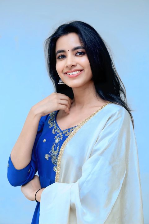 Shivani Nagaram Sets Ethnic Fashion Goals in Blue and Cream