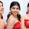 Gayathri Ramana Luminous Red Saree at Telugu Movie Press Meet