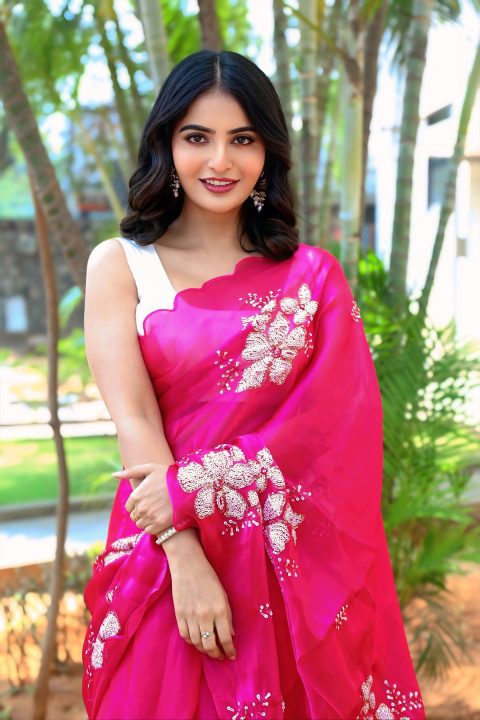 Ananya Nagalla Mesmerizes in Art Silk Saree | Movie Stills