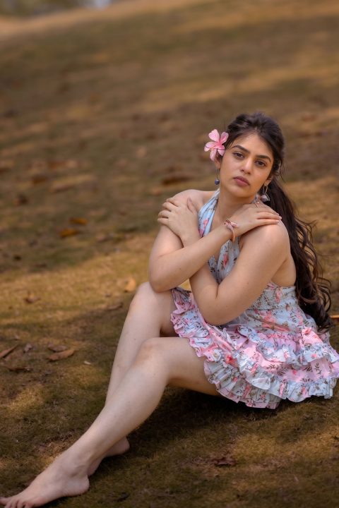 Bandhavi Sridhar Stills in Pretty Pixie Floral Mini Dress