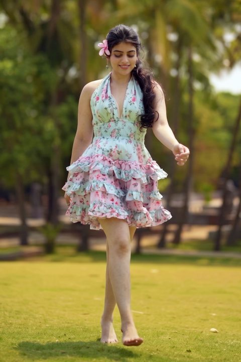 Summer Style Inspo: Bandhavi Sridhar in Ruffled Floral mini dress