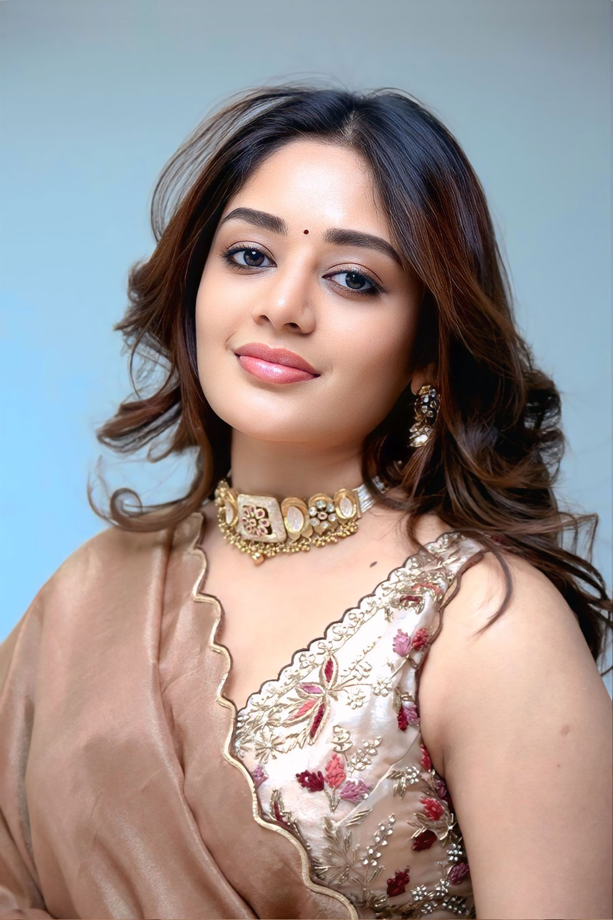 Deepshika Chandran Stills in Bronze Outfit | Ramani Kalyanam Teaser Launch