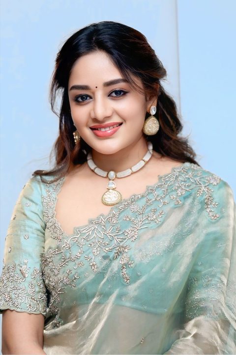 Beautiful Deepshikha Chandran Images in Mint-Teal Ethnic Wear