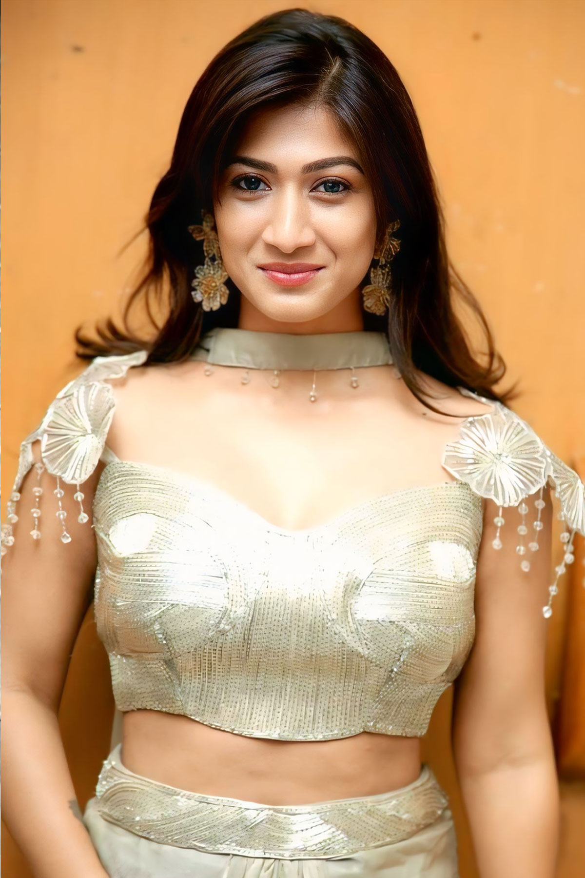 Beautiful Geethika Ratan Images in Green Draped Outfit