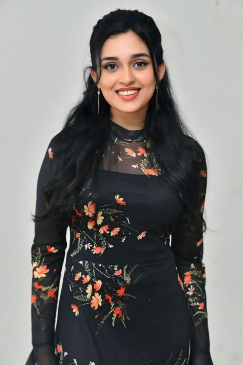 Nidhi Pradeep Dazzles in Black & Orange Ruffled Flared Dress