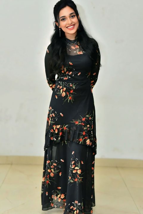 Tollywood Actress Nidhi Pradeep at Godari Gattupaina Promo Event
