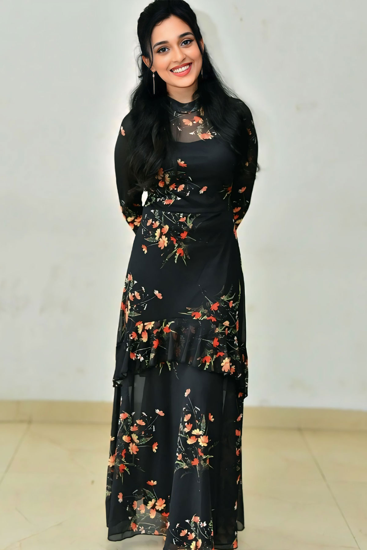 Tollywood Actress Nidhi Pradeep at Godari Gattupaina Promo Event