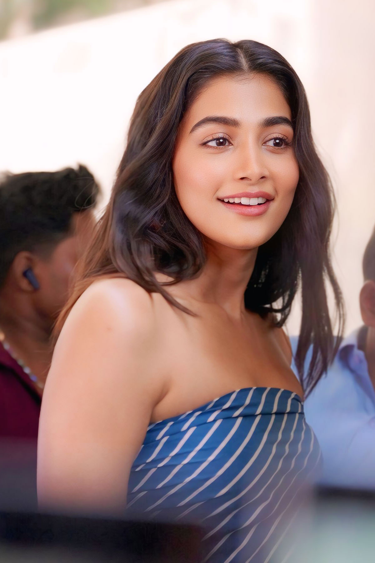 Get the Look: Pooja Hegde in Striped Tube Top & Wide-Leg Pants Fashion