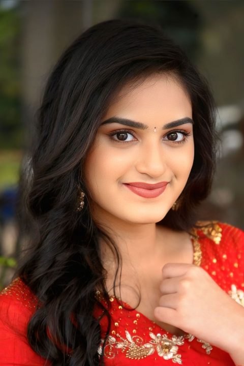 Beautiful Rayancha Kokkura Images in Orange Midi-Length Dress