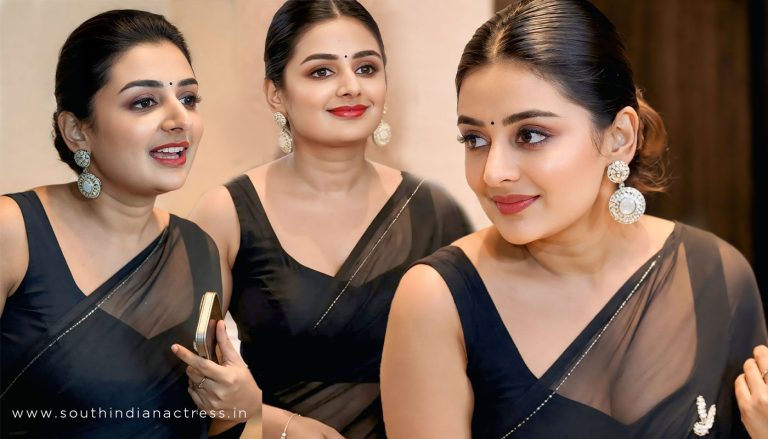 Esther Anil Radiates Charm in Black Saree Gallery