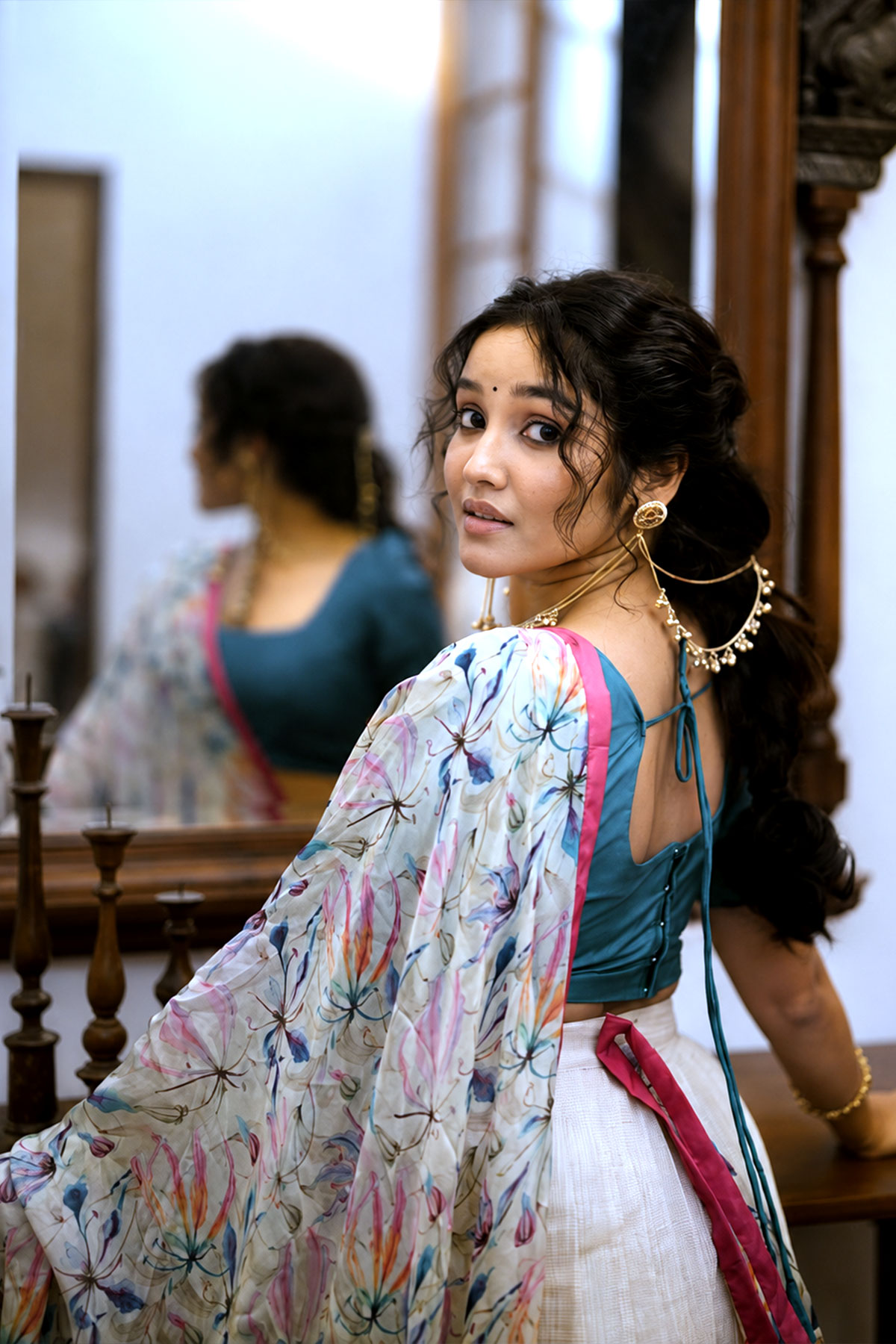 Exclusive Pictures: Anikha Surendran in Floral Half-Saree Photoshoot