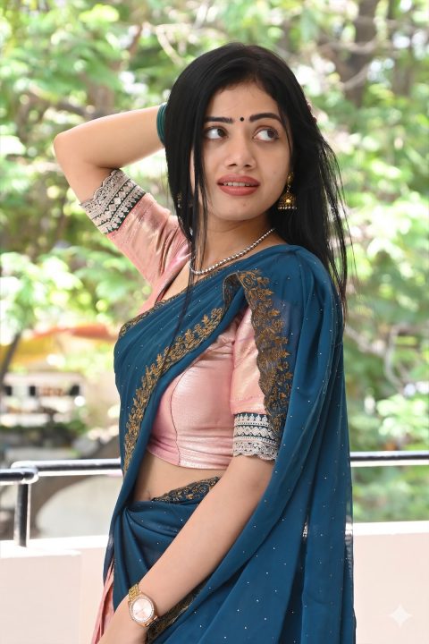 Bhairavi Ardhya Steals the Show in Teal Embroidered Dupatta