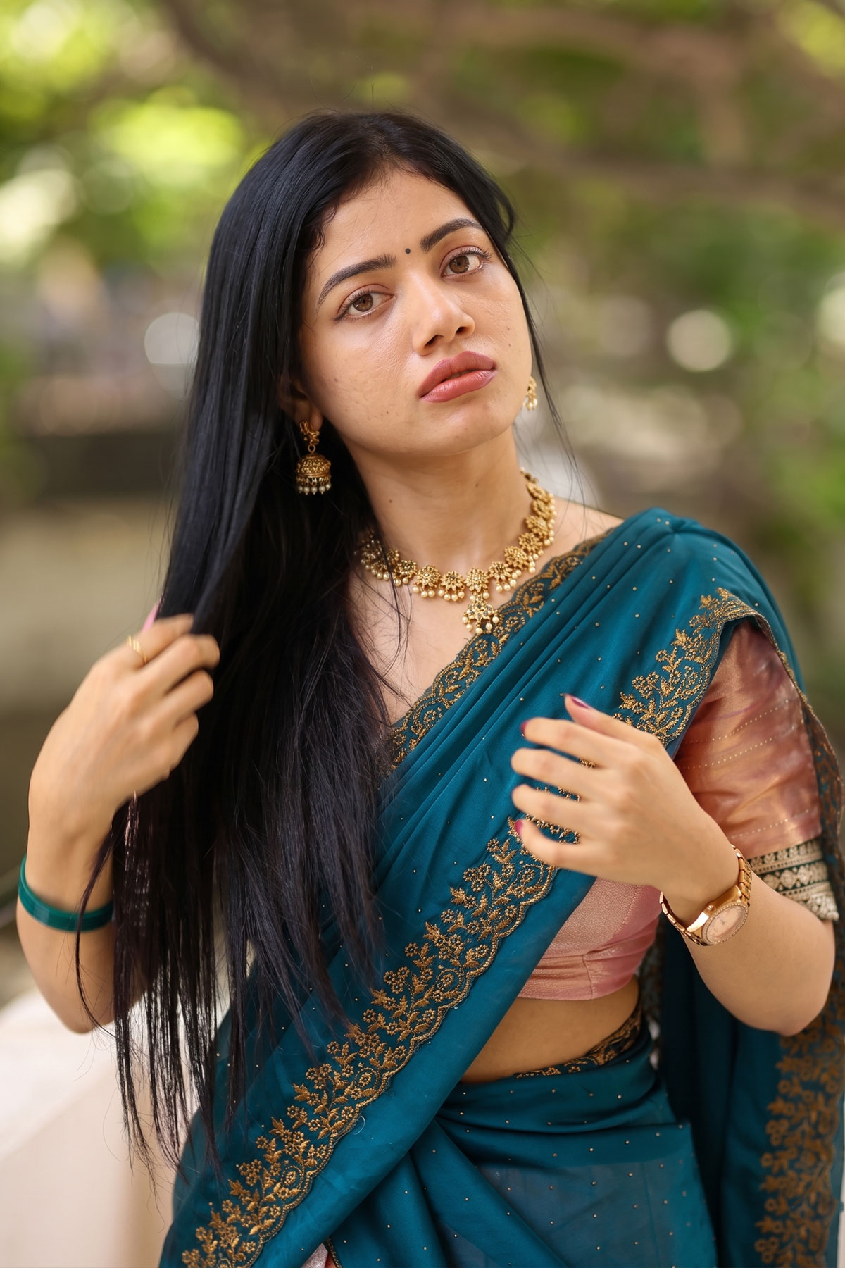 Radiant Bhairavi Ardhya Ethnic Fashion at New Movie Interview