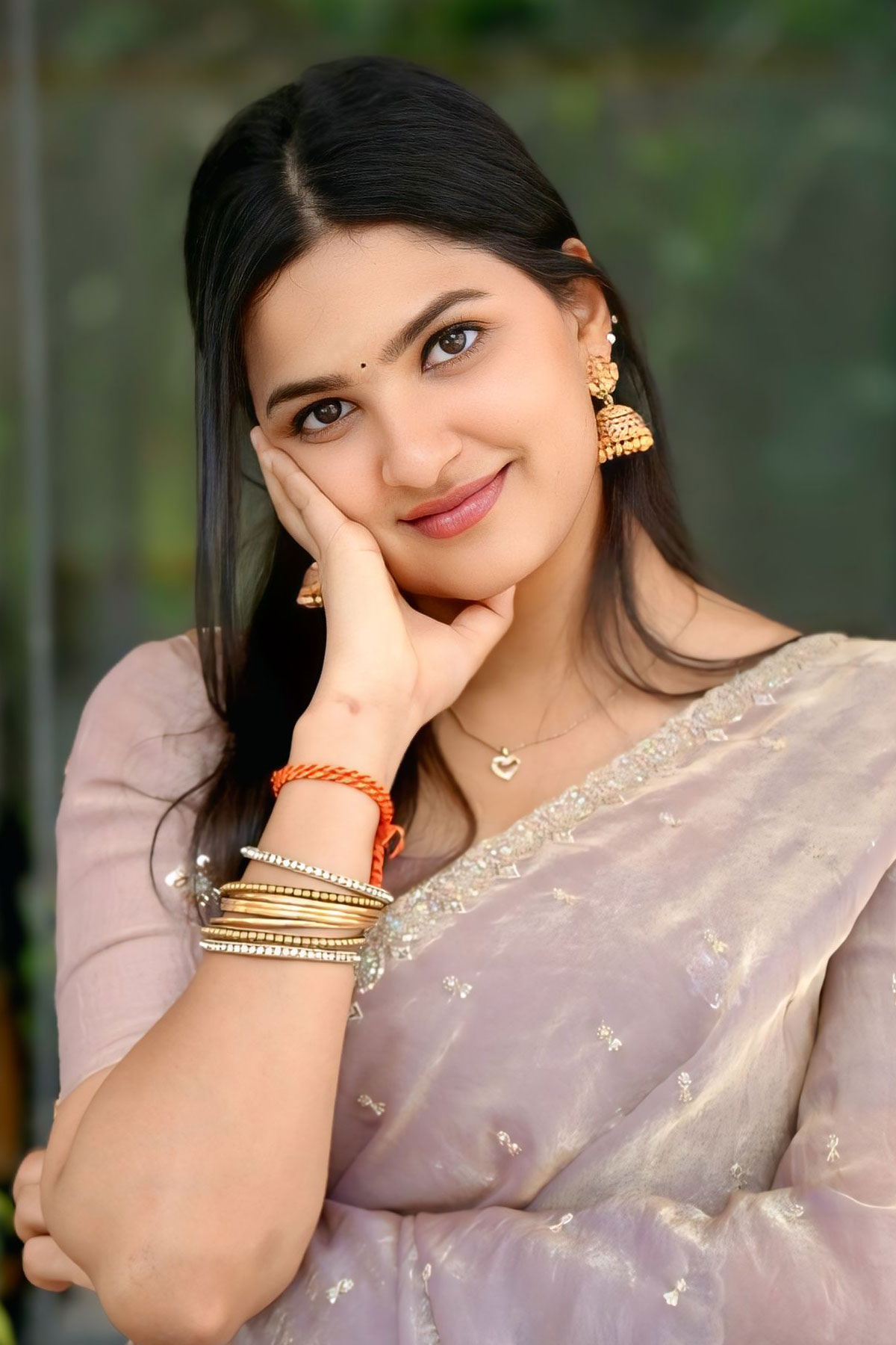 Divija Prabhakar Stills in Dusty Lavender Anarkali | Venkatramaiah Gari Taluka