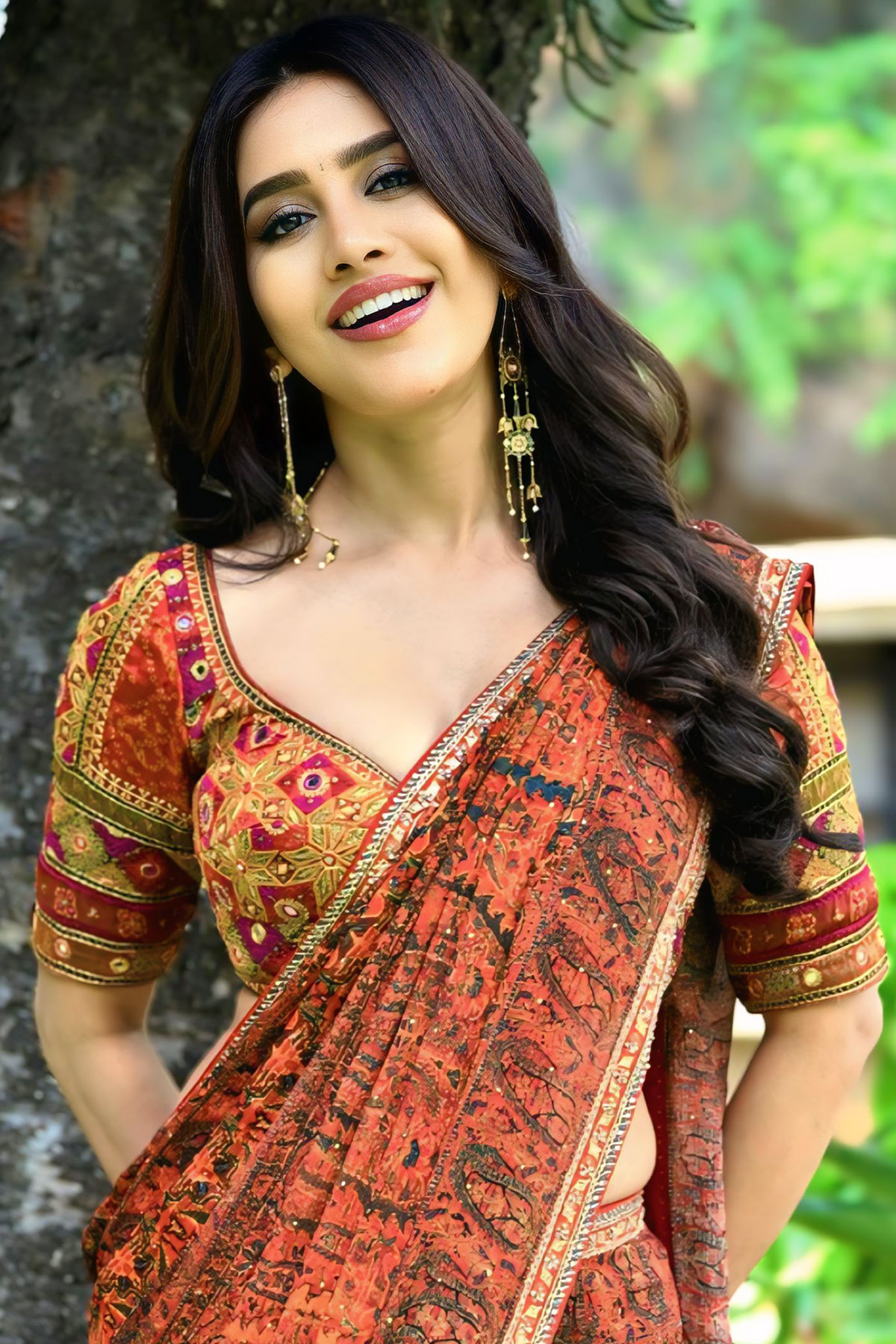 Actress Nabha Natesh at Nagabandham Movie Promotional Interview